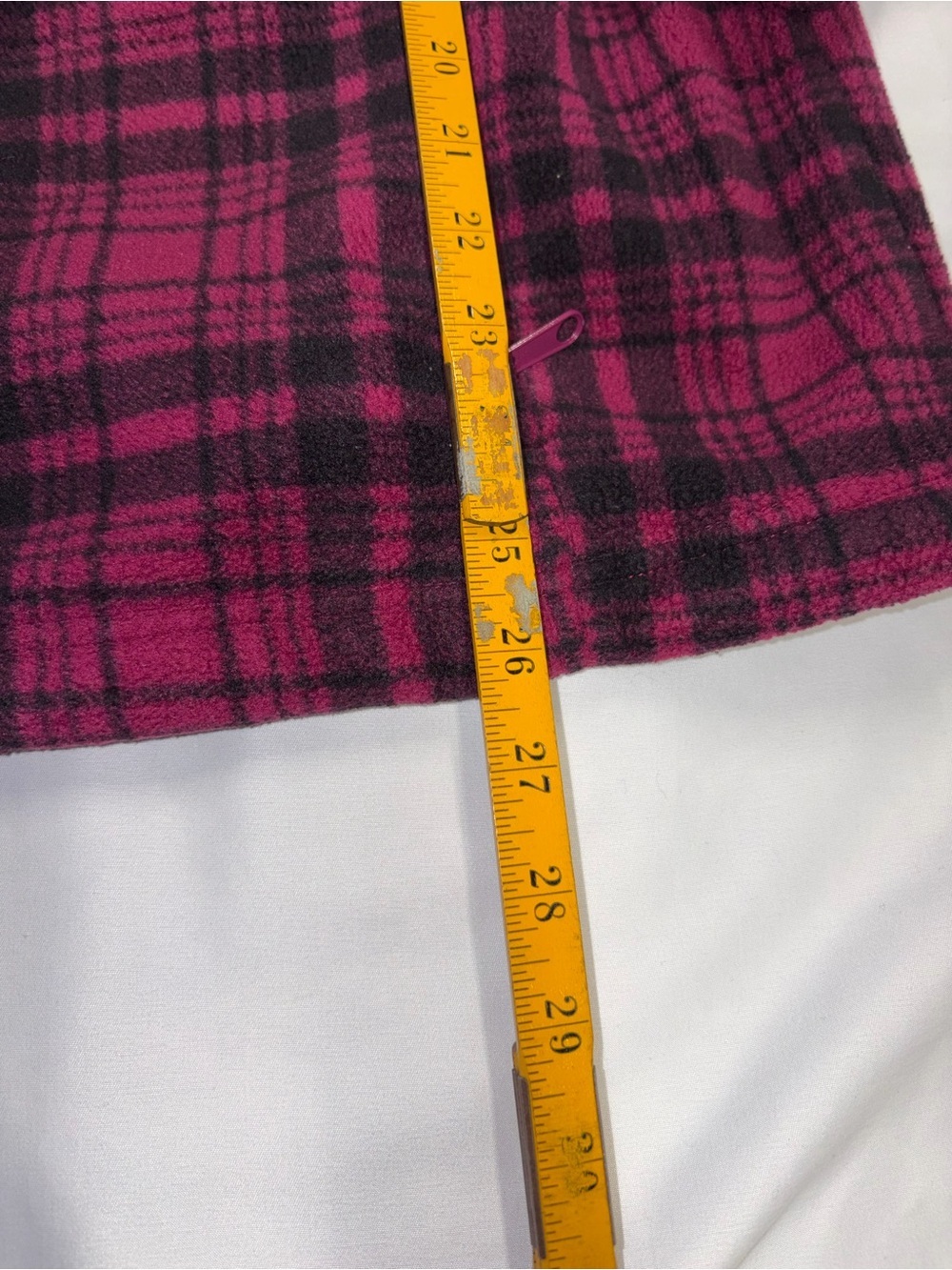 Columbia Pink and Black Plaid Fleece Zip-Up Sweater lot B - Picture 3 of 5